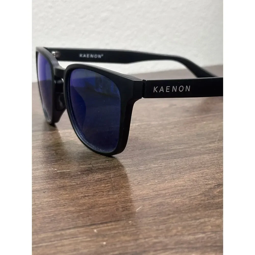 Kaenon Avalon Polarized Sunglasses Matte Black Ultra Blue SR-91 Lens Unisex